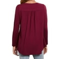 thumbnail image 5 of Henley Blouses for Women Plus Size Long Sleeve Swing Button Down Tunics Red, 5 of 8