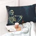 thumbnail image 4 of KLL Moonlit Skeleton Campfire Pillow Covers Envelope Closure,Super Soft and Cozy Fuzzy Fleece Pillow Case Cover 14"x20", 4 of 5