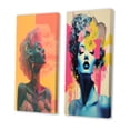 thumbnail image 3 of Designart "Iconic Polaroid Pop Art Vintage Woman Portrait I" Woman Pop Art Wall Art Set Of 2 - Glam Pink Gallery Wall Set For Home Decor, 3 of 6