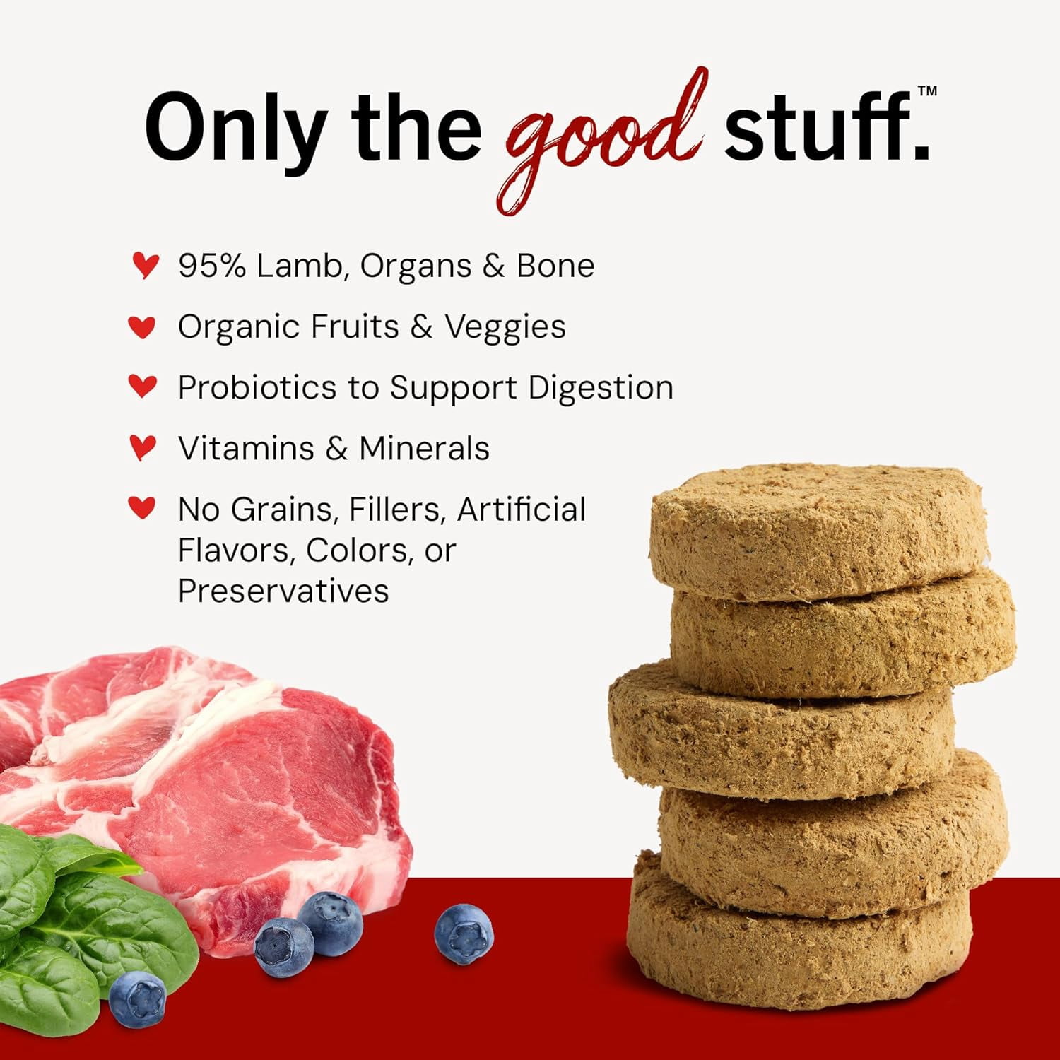 Stella & Chewy's Freeze-Dried Raw Dinner Patties for Dogs - Dandy Lamb Recipe - 25 Ounce Bag