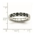 thumbnail image 2 of Stainless Steel Polished Black Cubic Zirconia 4.00mm Band Ring Size 6 Ring for Women and Men, 2 of 2