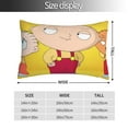 thumbnail image 4 of Family Guy Stewie Pillowcase Cushion Pillow Covers With Hidden Zipper Pillow Case Decor For Bed Dorm Sofa Couch Car 14"x20", 4 of 8