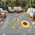 thumbnail image 2 of You Are My Sunshine Outdoor Rug for Patio/Deck/Porch, Non-Slip Large Area Rug 3 x 5 Ft, Yellow Sunflowers Cute Bees Heart Grey Indoor Outdoor Rugs Washable Area Rugs, Camping Rug Carpet Runner, 2 of 8