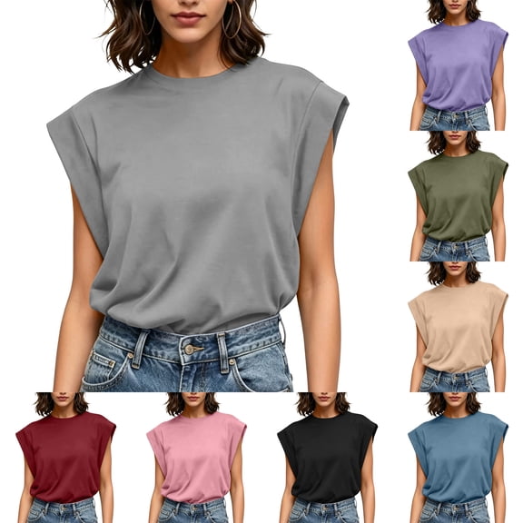 Axiiglly Plus Size Blouses for Women, Short Sleeves Solid Color Crew Neck Lightweight Summer Outdoor Tops, S-3XL