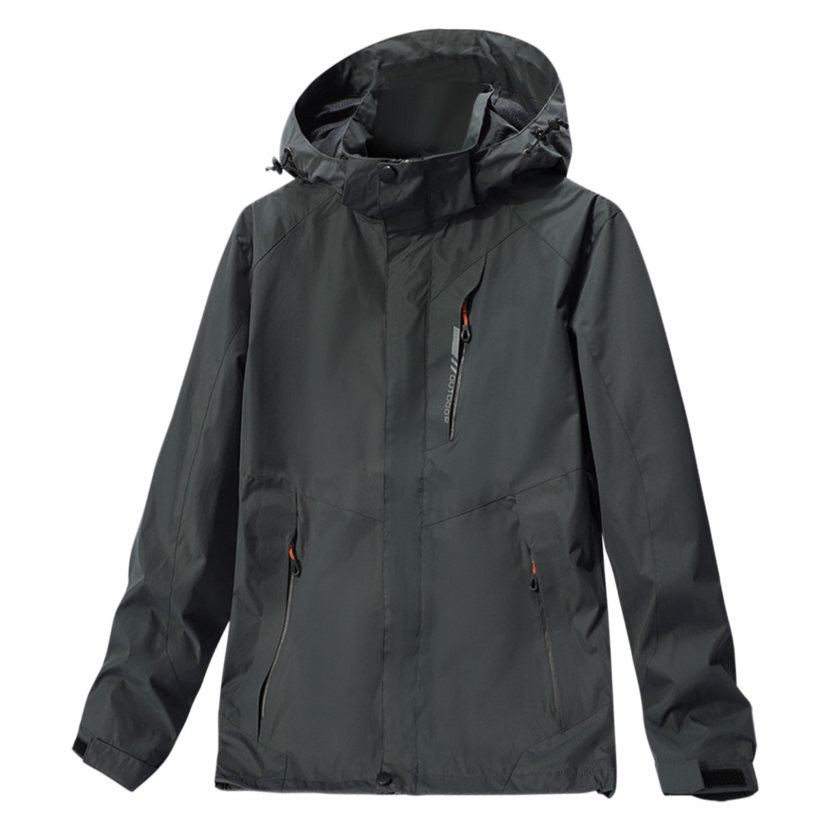LEEy-world Flannel Jackets for Men Men's Ski Jacket Warm Winter Waterproof  Windbreaker Hooded Raincoat Snowboarding Jackets Grey,3XL