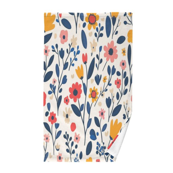 Pure Cotton Face Towel 16x28 Inches Hand Towel Bath Towel Hand Bath Towels Soft Good Water Absorption for Washing Face Wiping Face Lovely Flower Seamless