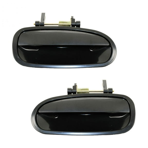 TRQ Outside Outer Door Handle Smooth Black Rear Pair Set for 96-00 Honda Civic DHA32477