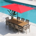 thumbnail image 4 of Abble 10x6.5ft Rectangular Patio Umbrella with Crank Handle, Outdoor Market Umbrella with 6 Sturdy Umbrella Ribs, Waterproof, Red, 4 of 9