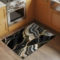 thumbnail image 3 of Black Marble Bathroom Rug Washable 2x3 Entryway Rug Non Slip Grey Gold Texture Vintage Farmhouse Art Front Door Mat Low Pile Indoor Doormat Throw Floor Carpet for Kitchen Bedroom Entrance, 3 of 8