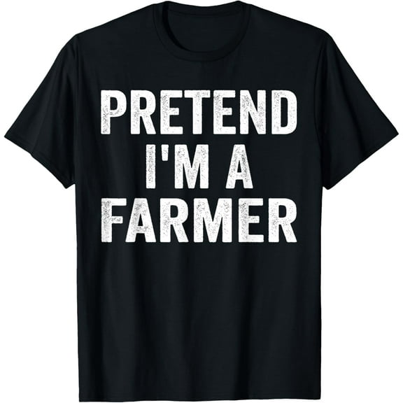 Pretend I'm A Farmer Costume Halloween Retro Vintage Funny Creative Graphic T-Shirt