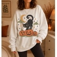 thumbnail image 2 of Halloween Black Cat Sweatshirt, 90s Vintage Spooky Season Sweatshirt, 2 of 5