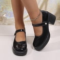 thumbnail image 2 of Miluxas Women’s Strap Platform Mary Jane Shoes, Leather Round Toe Chunky Block Heel Pumps, Vintage Dress Shoes Black 7(39), 2 of 9