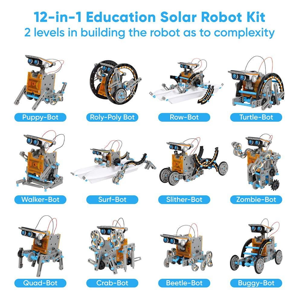 Sillbird STEM 12-in-1 190 Piece Education Solar Robot Toy for sale online