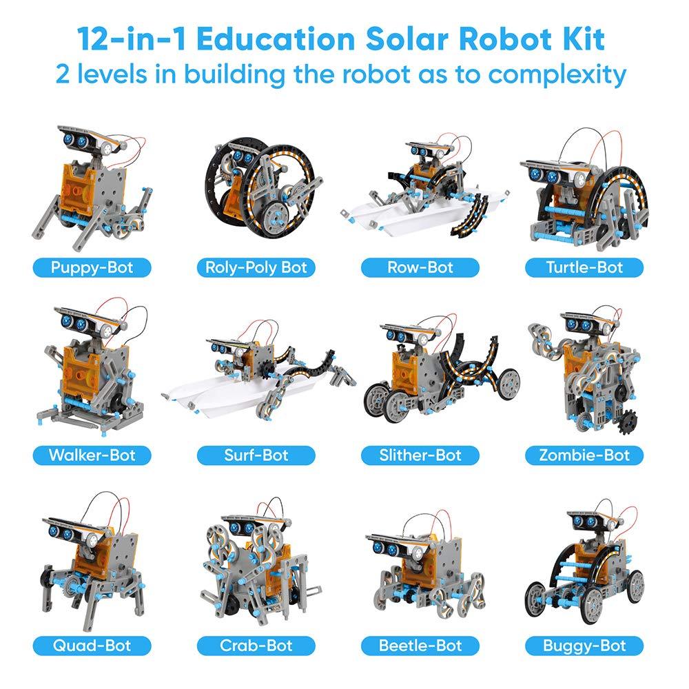 Sillbird STEM 12-in-1 Education Solar Robot Toys -190 Pieces DIY Building Science Experiment Kit for Kids Aged 8-10 and Older,Solar Powered by The Sun - image 2 of 6