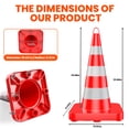 thumbnail image 3 of 36" 12 Pack PVC Traffic Cones, High-Visibility Orange Safety Cones with Reflective Collars and Handle, Structurally Stable Parking Lot Cone Construction Cones for Road Safety and Construction Zones, 3 of 10