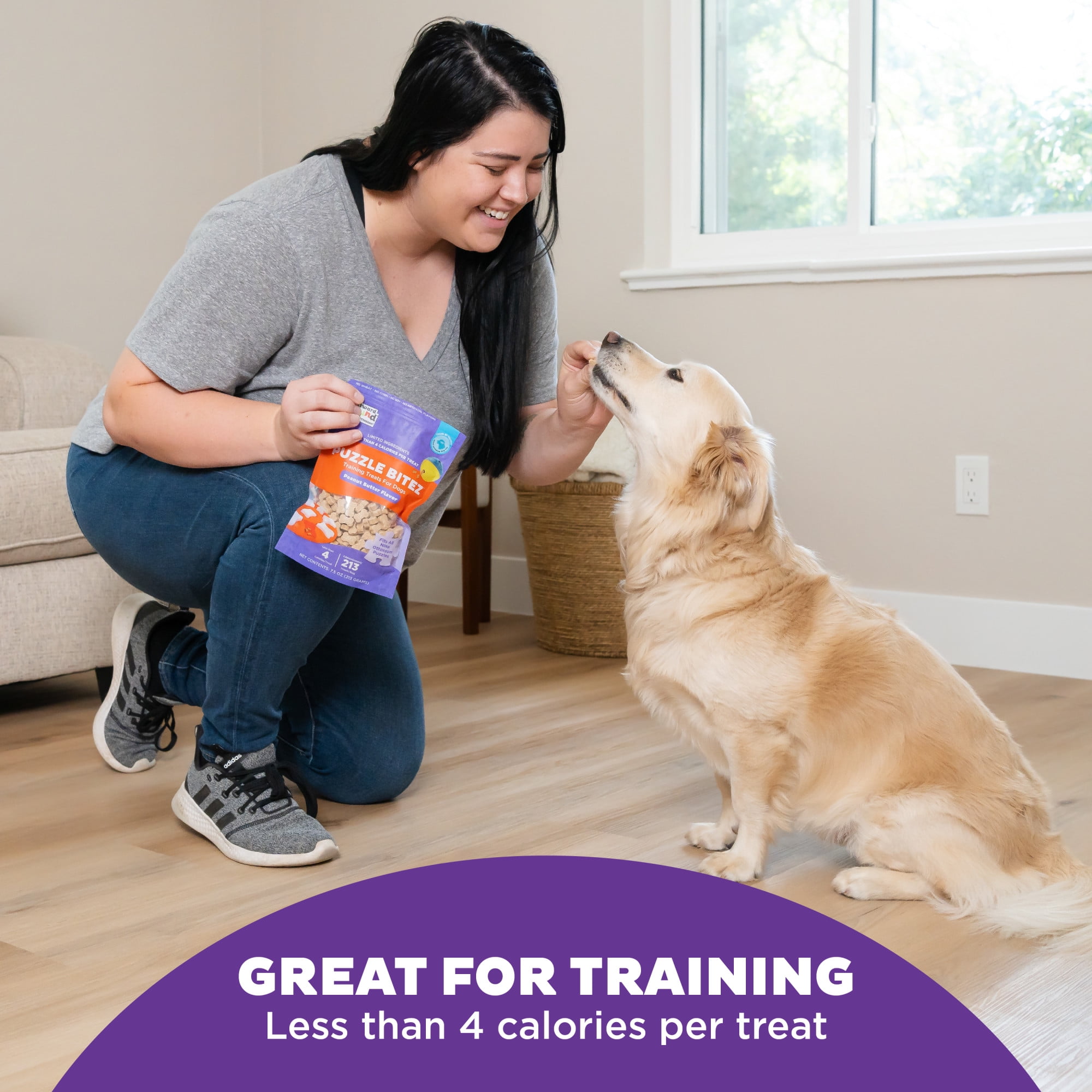 Outward Hound by Nina Ottosson Puzzle Bitez Training Treats for Dogs, Peanut Butter, 6oz