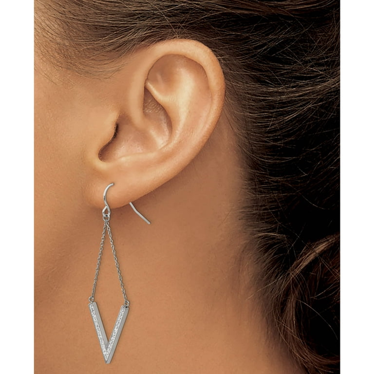 V Stainless Steel Earring, V Shape Earring Stainless