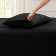 thumbnail image 5 of Olympic Queen Sheet Set 4 Piece Egyptian Cotton Black Bed Sheet Set ( Flat Sheet + Fitted 18'' + 2 Pillow Cases ) 1000 Series Bedding Sheet Set Olympic Queen Size Bed, 5 of 7