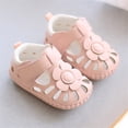 thumbnail image 2 of Otqutp Lightweight Sandals for Kids Toddler Baby Girls Closed Toe Shoes Breathable Shoes Flower Baby Soft Shoe Cover 0 To 18 Months, 2 of 5