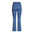 thumbnail image 4 of ZOIGHDA Womens Flare Yoga Pants High Rise Stretch Bootcut Leggings with Pockets Solid Athletic Sports Workout Pants(Blue,Small), 4 of 4