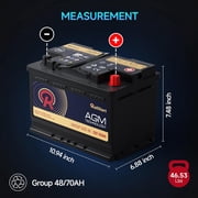 BCI Group 48 H6 AGM Battery 12V 70Ah 720CCA 130RC Start-Stop Automotive Replacement Battery