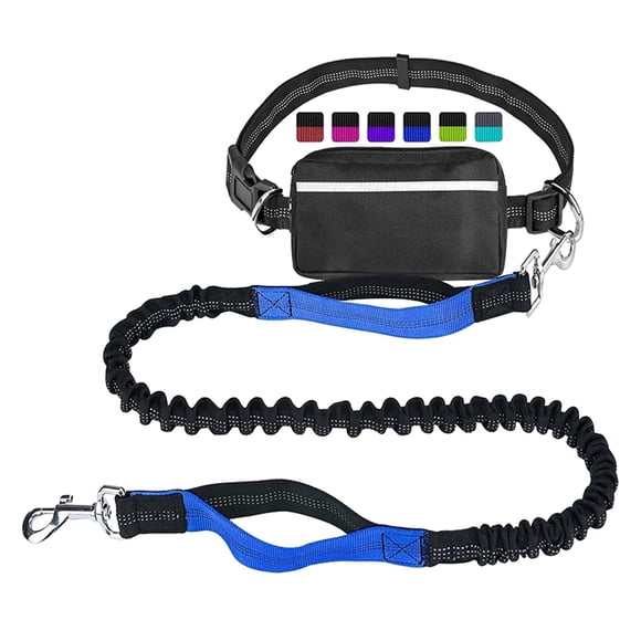 TIELUTT Ensemble de Corde de Traction pour Course d'Animaux, Sac de Taille de Sport Réfléchissant pour la Nuit, Laisse pour Petit Chien, Laisse de Taille pour Chien, Laisse Turquoise pour Grands Chiens, Laisse en Nylon pour Chiens, Location pour Dresseur de Chiens
