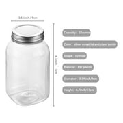 Novelinks 32oz Plastic Jars with Lids 6 Pack Clear Containers Airtight Food Storage Containers for Kitchen & Household,Silver