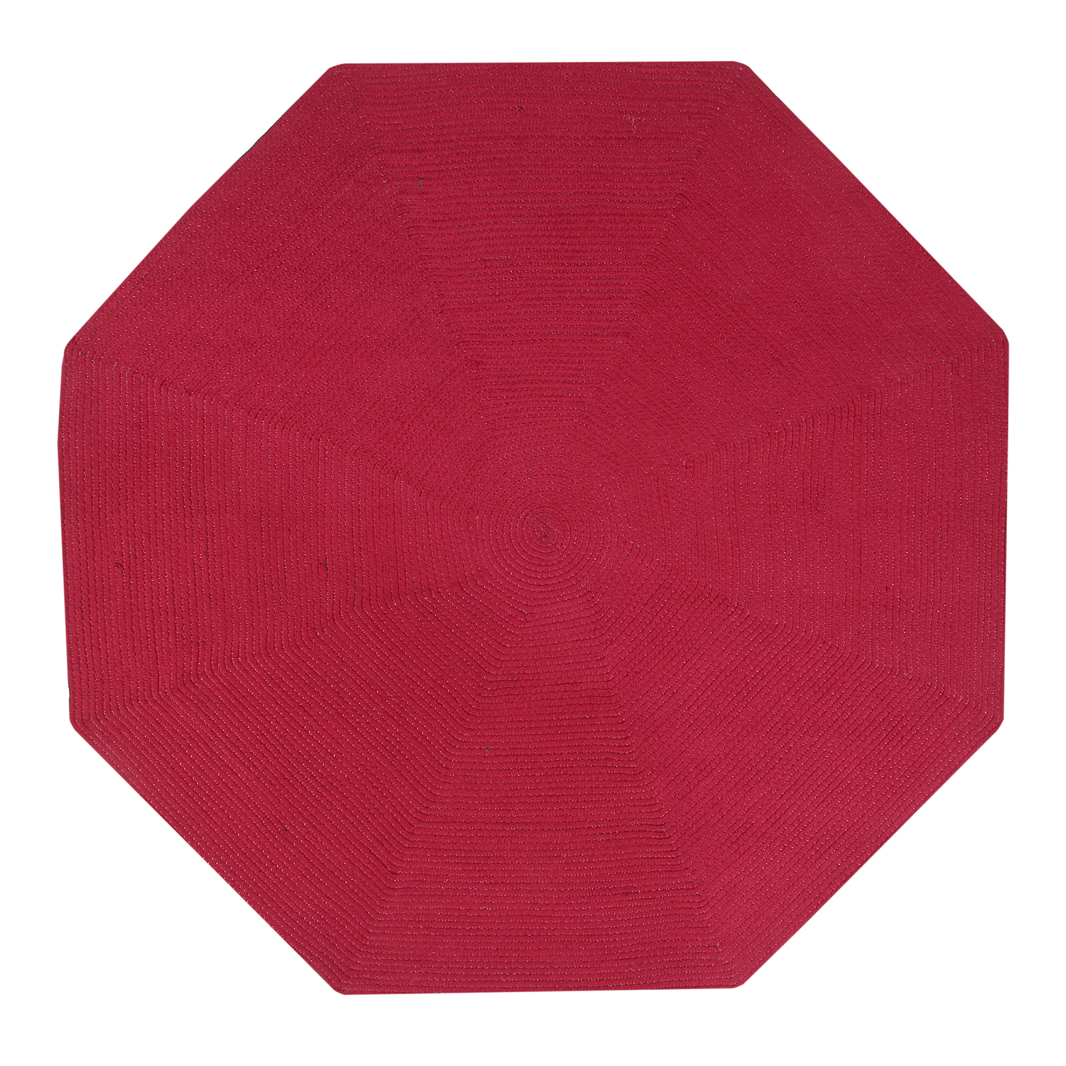 Better Trends Alpine Braided Rug 8' Octagon Burgundy Solid