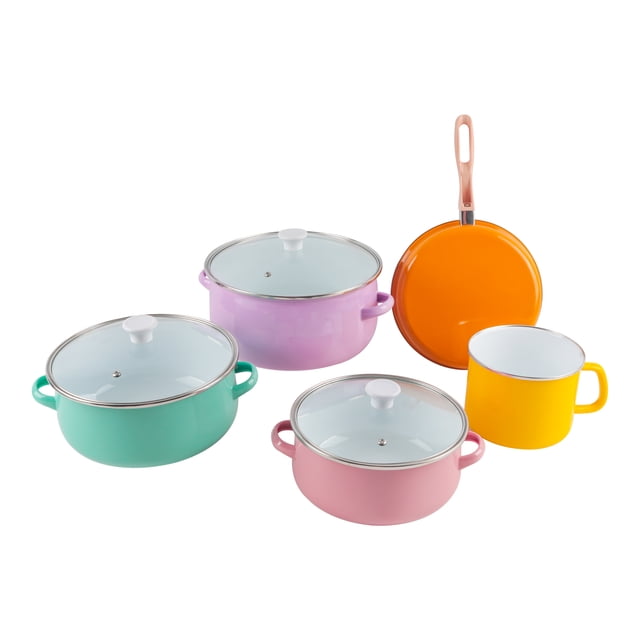 Batería De Cocina Sofia Rainbow De Peltre 8 Pzas De Colores