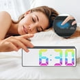 thumbnail image 3 of Unique Bargains 2 Pcs Alarm Clock Big Numbers Display Temperature Black Mirror, 3 of 6