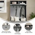 thumbnail image 4 of BizChair Double Door 2 Upper Storage Cubbies Coat Rack Storage Bench Hall Tree, 4 of 14