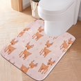 thumbnail image 3 of U-Shaped Toilet Mat Plush Bathroom Rug Mat Non Slip Bathroom Mats Cute Deer Pattern, 3 of 5