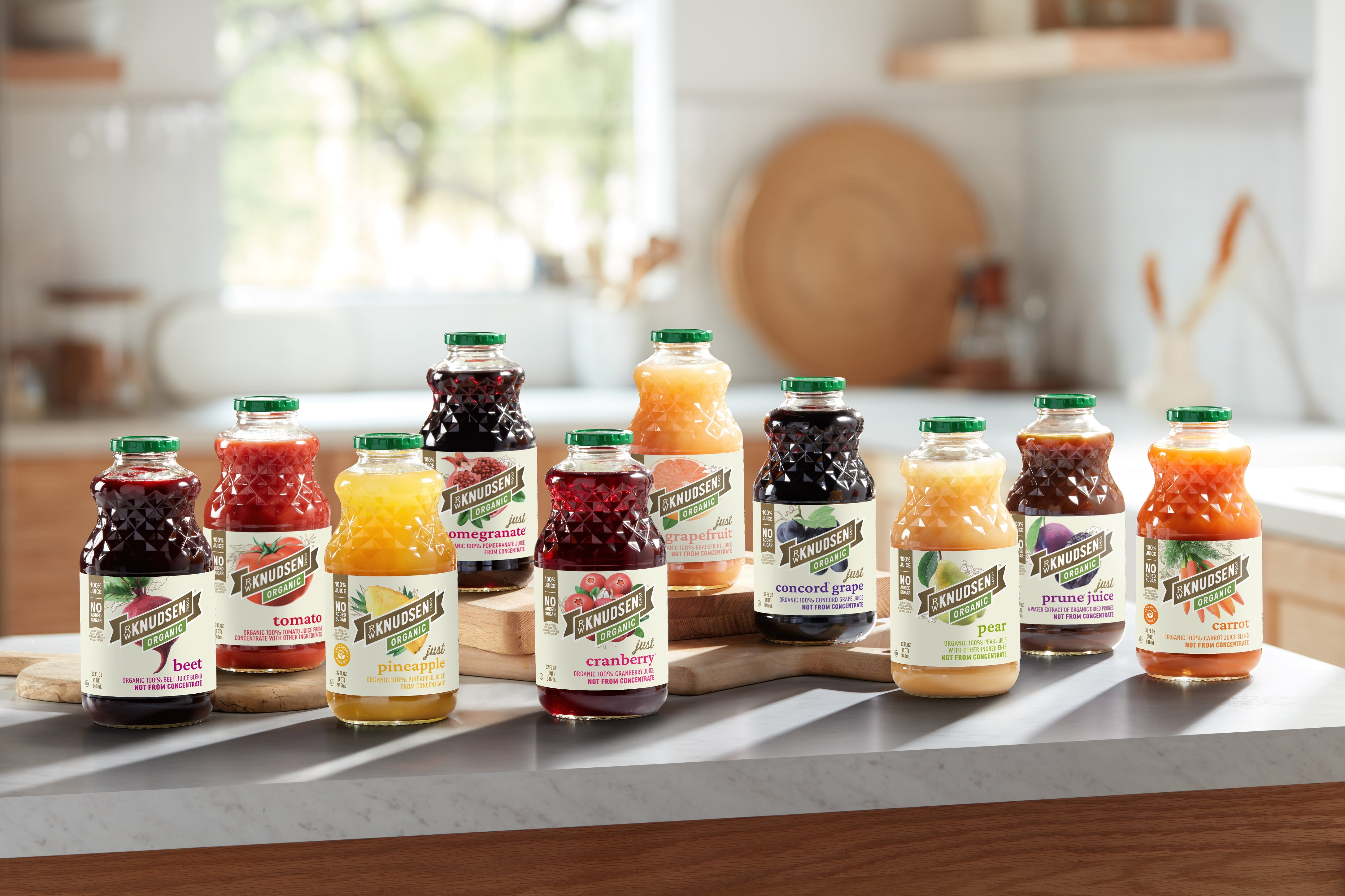 (3 pack) R.W. Knudsen Family Organic Just Prune Juice, 100% Juice, 32 oz, Glass Bottle, Shelf-Stable