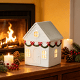 thumbnail image 5 of XIBUFE 2026 New Christmas Decorations Christmas Village Lighted Resin Houses Indoor White Xmas Holiday Rustic Unique Decor for Home Table Room Farmhouse Decoration Christmas House Decor, 5 of 7
