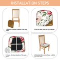 thumbnail image 4 of Pioneer Flower Seat Covers for Dining Room Chairs Set Of 6,Stretch Printed Washable Chair Seat Cover with Elastic Ties and Button,Removable Waterproof Couch Cushion Covers, 4 of 6