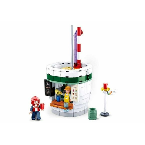 Texas Toy Distribution 705D Food Court Beverage House Building Brick Kit, 283 Piece