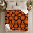 thumbnail image 5 of Autumn Buffalo Plaid Maple Leaf Living Room autumn celebration, Warm Flannel Blanket for Living Room and Reading Nook, Festive autumn celebration Scene, Art Lovers autumn celebration Gift, 5 of 9