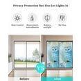 thumbnail image 4 of Window Privacy Film Blue Owl Stained Glass Window Film Decorative Sun Block Window Cover Watercolor Flower Bird on Branch Window Clings Static Adhesive Sticker for Bathroom 17.7"x39.3", 4 of 6