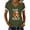 Army Green, variant on Punch the Monkey Women's Graphic T-Shirt, Cute Monkey Hugging Gorilla Plush Illustration V-Neck Short Sleeve Tee, Fashion Casual Summer Top S-3XL