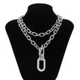thumbnail image 4 of YYKihy Fashion Personality Aluminum Chain Multi Layer Necklace Fashion Geometric Metal Buckle Collar Ornament Female, 4 of 7
