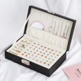 thumbnail image 2 of Caja de almacenamiento de joyas Caja de joyería portátil Caja de almacenamiento de joyas Caja de almacenamiento de aretes multifuncionales Anillo de almacenamiento de collar, 2 of 5