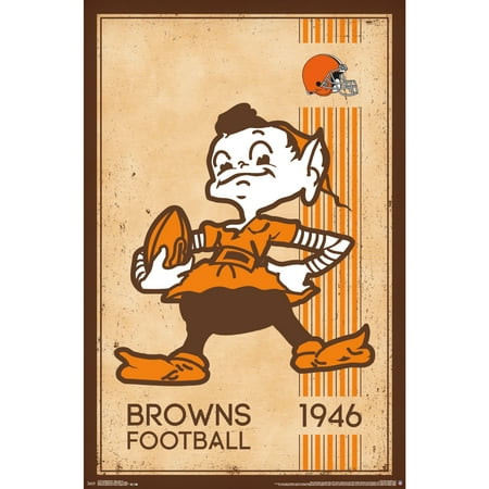 - Cleveland Browns 22'' x 34'' Retro Logo Poster - No Size