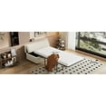thumbnail image 3 of Twin Size Folding Ottoman Sleeper Bed with High-Density Foam Support, Convertible Guest Bed for Visiting Family, Durable Metal Frame, White, 3 of 9
