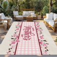 thumbnail image 2 of Happy Mother's Day Outdoor Rug 5x7 Ft - Reversible Patio Rug Outdoor Camping Rugs, Pink Floral Buffalo Plaid Burlap Washable Indoor Outdoor Area Rugs, Non-Slip Outdoor Carpet Runner for Deck/Porch, 2 of 8