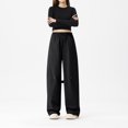 thumbnail image 3 of Girls' Quick-Dry Hiking Pants Lightweight Water-Resistant Baggy Joggers with Pockets Black S, 3 of 5