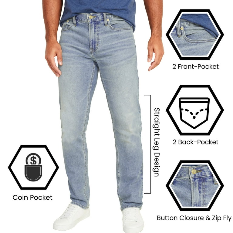 Men's Stone Washed Stretch Denim Jeans (Sizes, 30-44) - Walmart.com