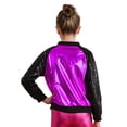 thumbnail image 2 of Zaldita Kids Girls Boys Sequin Metallic Bomber Moto Jacket Coat Hip Hop Jazz Modern Dance Top Disco Party Costume Streetwear Purple 12, 2 of 7