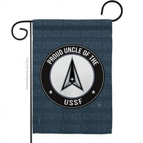 Breeze Decor G158603-BO Proud Uncle USSF Garden Flag Armed Forces Space Force 13 x 18.5 in. Double-Sided Decorative Vertical Flags for House Decoration Banner Yard Gift