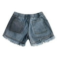 thumbnail image 5 of THDHVS Jean Shorts Womens,Denim Shorts Women,Summer Elastic Waist Lightweight Shorts Casual Baggy Trendy Short Pants Drawstring Comfy Shorts Dark Blue M, 5 of 5
