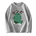 thumbnail image 1 of SGFCWSX Blouse pour Filles Manches Longues Tee-Shirt Graphique Col Rond Hauts pour Filles Gris, 1 of 3